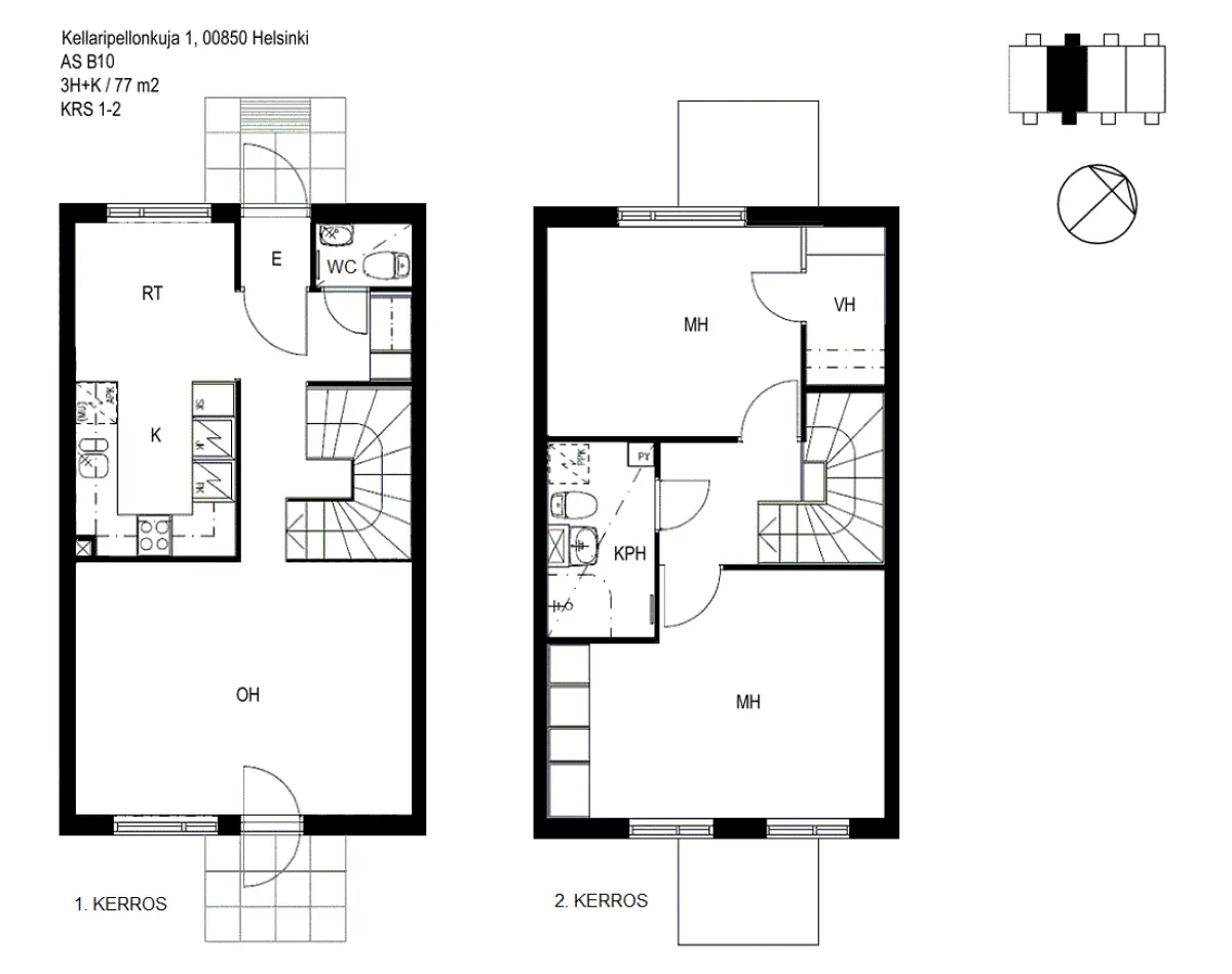 3h+k 77,0 m², kellaripellonkuja 1, 2, 6 helsinki 1
