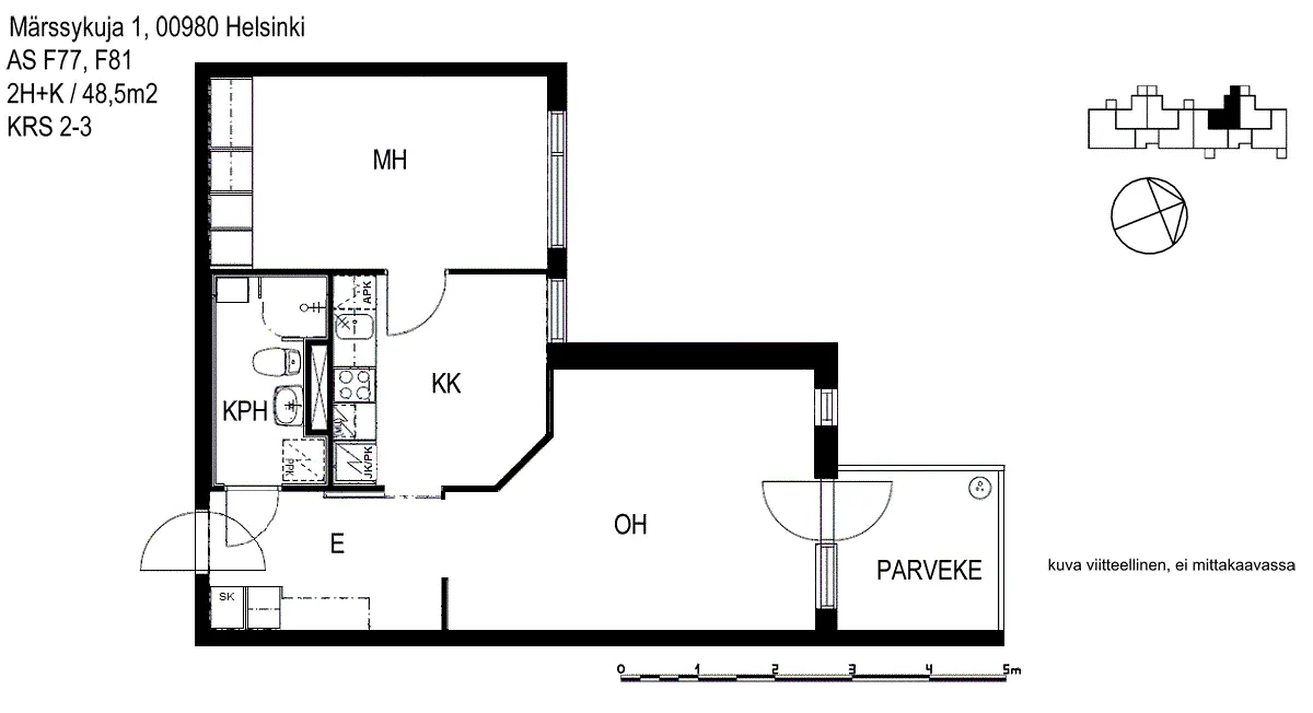 2h+k 48,5 m², märssykuja 1 helsinki 1