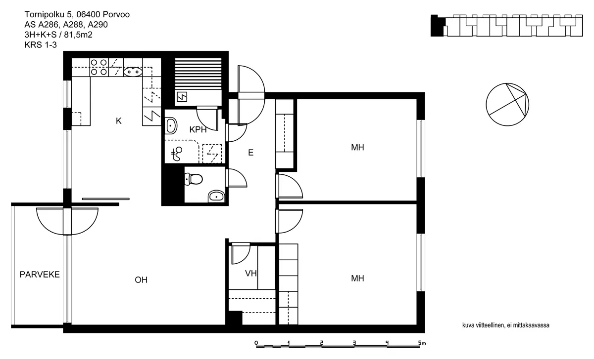3h+k+s 81,5 m², tornipolku 5 / viertotie 2 porvoo 1